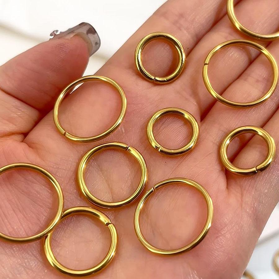 4pcs 10pcs NO Fade Stainless Steel PVD Big Hole Open Jump Rings Width 16 to 20mm Split Rings Connectors Hairband Jewelry Finding