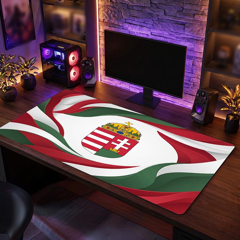 Hungary Football Crest Mouse Pad, Extended Non Slip Rubber Desk Mat for Gaming Office Laptop Fan Gift