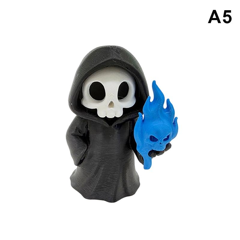 Gothic Grim Reaper Skeleton Figurine Adorable Small Resin Statue Desktop Decor for Study Bedroom Gothic Enthusiasts Gift