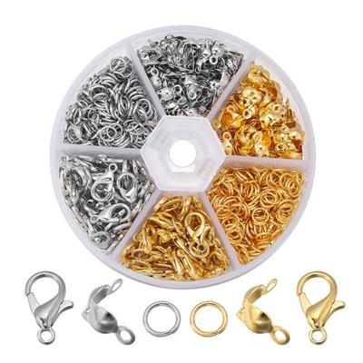 463-teiliges Armbandverschluss-Set Schmuckherstellungs-Set mit Karabinerverschlüssen Sprengringen Perlenkappen Zange