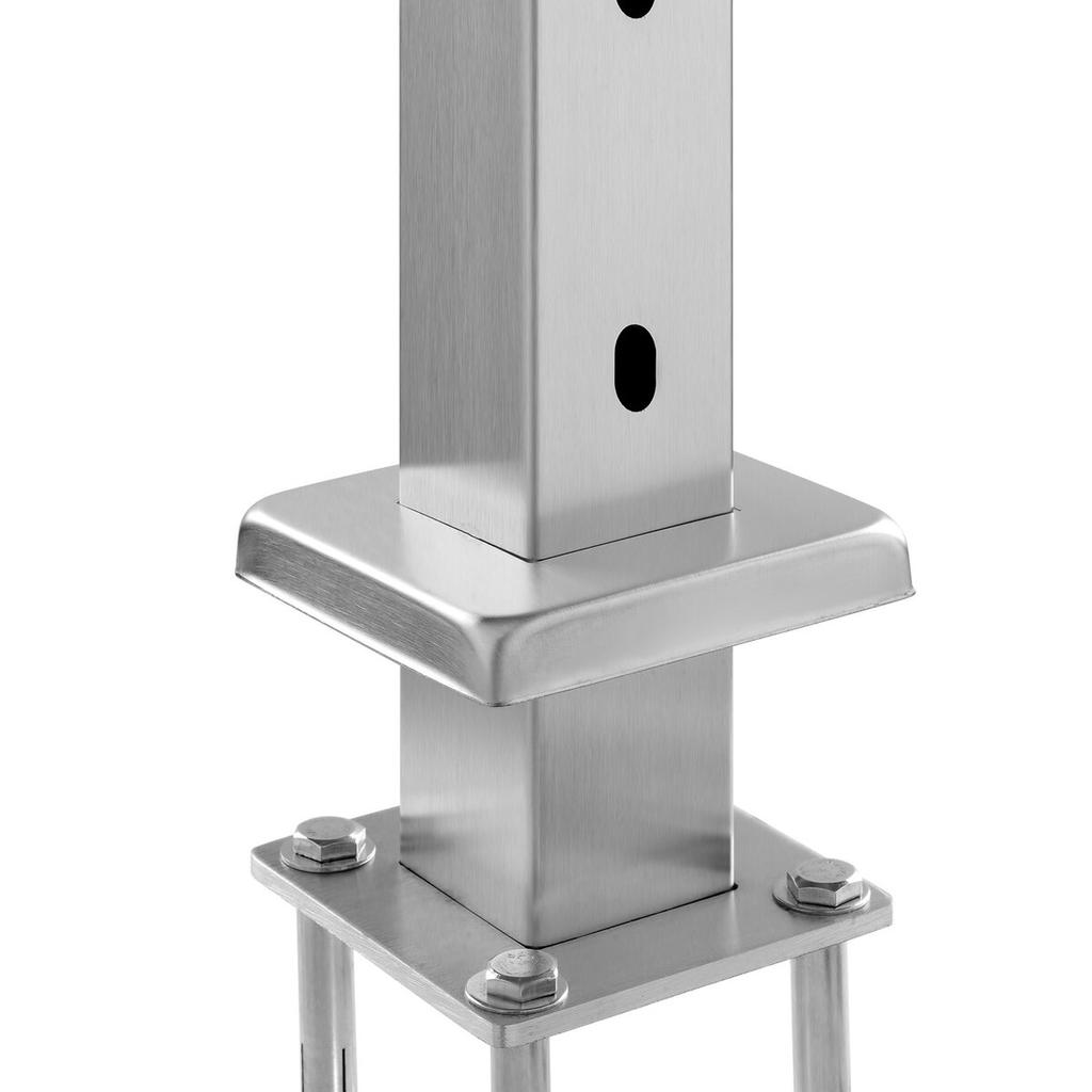 Cable Railing Post 36x2x2in Horizontal Hole Deck Railing Post Silver 1Pack