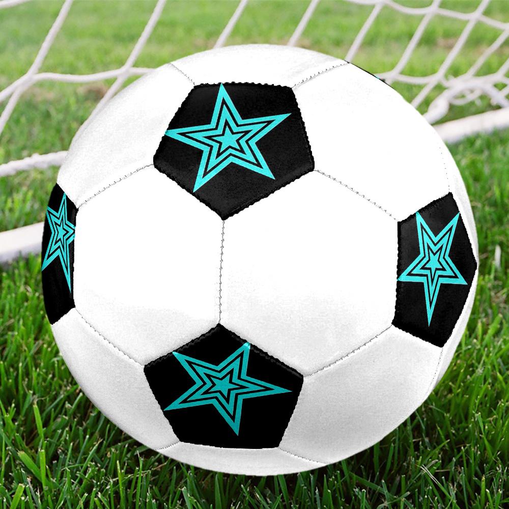 1pc Blue Star Soccer Ball Size 5 Football Machine Sewn Indoor/Outdoor Universal Football Q99 Size 5