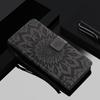 Leather Wallet Flip Case for Apple iPhone 13 14 15 16 16E 17E 17 Pro Max Plus | Mandala Embossed Design Card Holder Protective