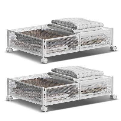 2 Pack Under Bed Storage Container with Wheels Multifunctional Home Dorm Toys Clothes Books Shoes