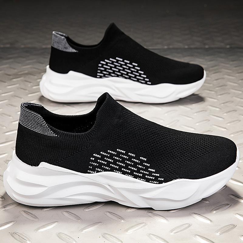 Men's shoes summer breathable mesh sneakers large size popcorn sole knitted socks shoes women