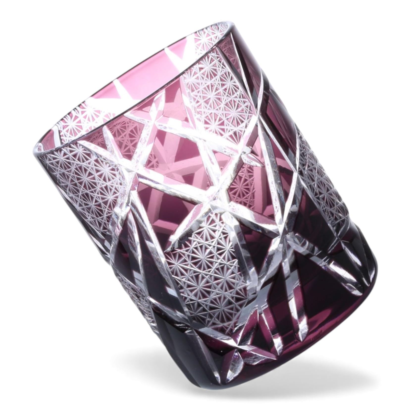 Dinner Luxe Cut Glass Cup Rock Glass 210cc Ranbori Komon Pearl Polished Finish Takumi-fu 70xH90mm PNO.333927