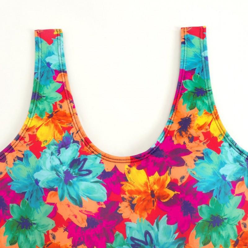 Fashionable Print Tight Slimming Deep V One-piece Swimsuit Seaside Vacation Beach