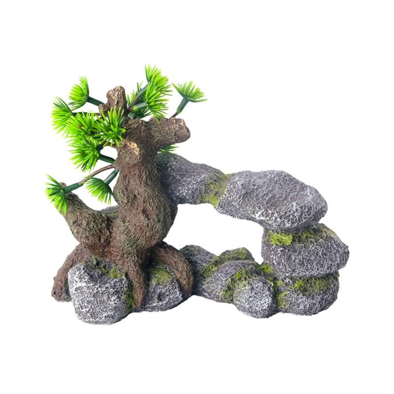 

Aquariums Decorations Mountain Rockery Landscape Resin Tree Stone Cave for Shrimp Fish Fishtanks Hideouts Shelter House 1