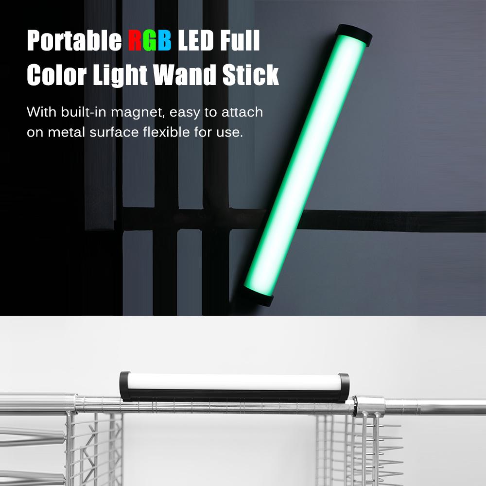 NiceFoto TC-210RGB RGB LED Full Color Light Tube Portable Fill Light Wand Stick with Bi-Color Temperature 2500K-9900K Stepless D