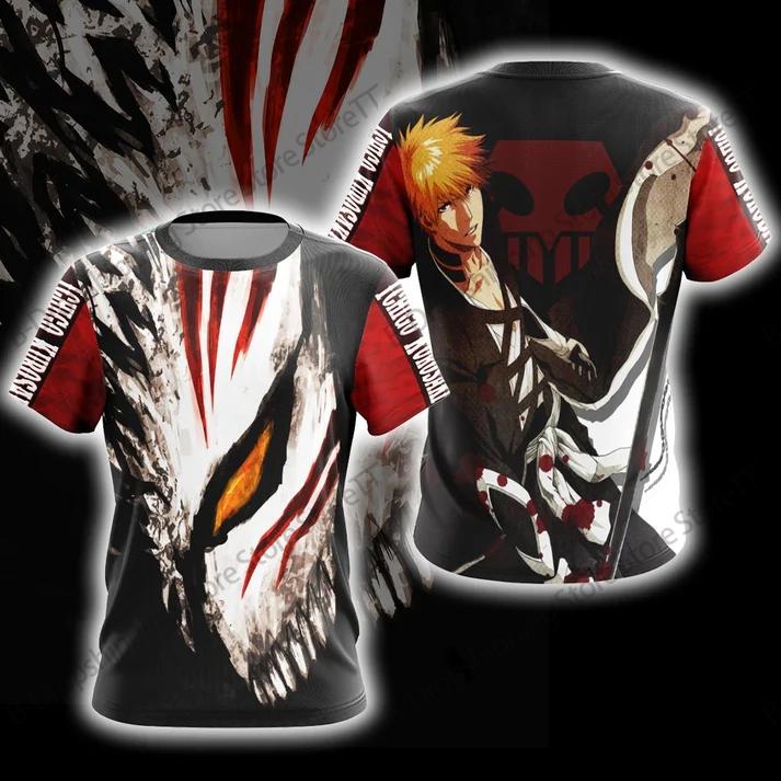 ETST21 Bleach Kenpachi Zaraki Anime Manga 3d Print T-shirt Mannen Vrouwen Mode Korte Mouw Tops T-shirts Herenkleding Jongen T-shirt Grote Maat 3XL