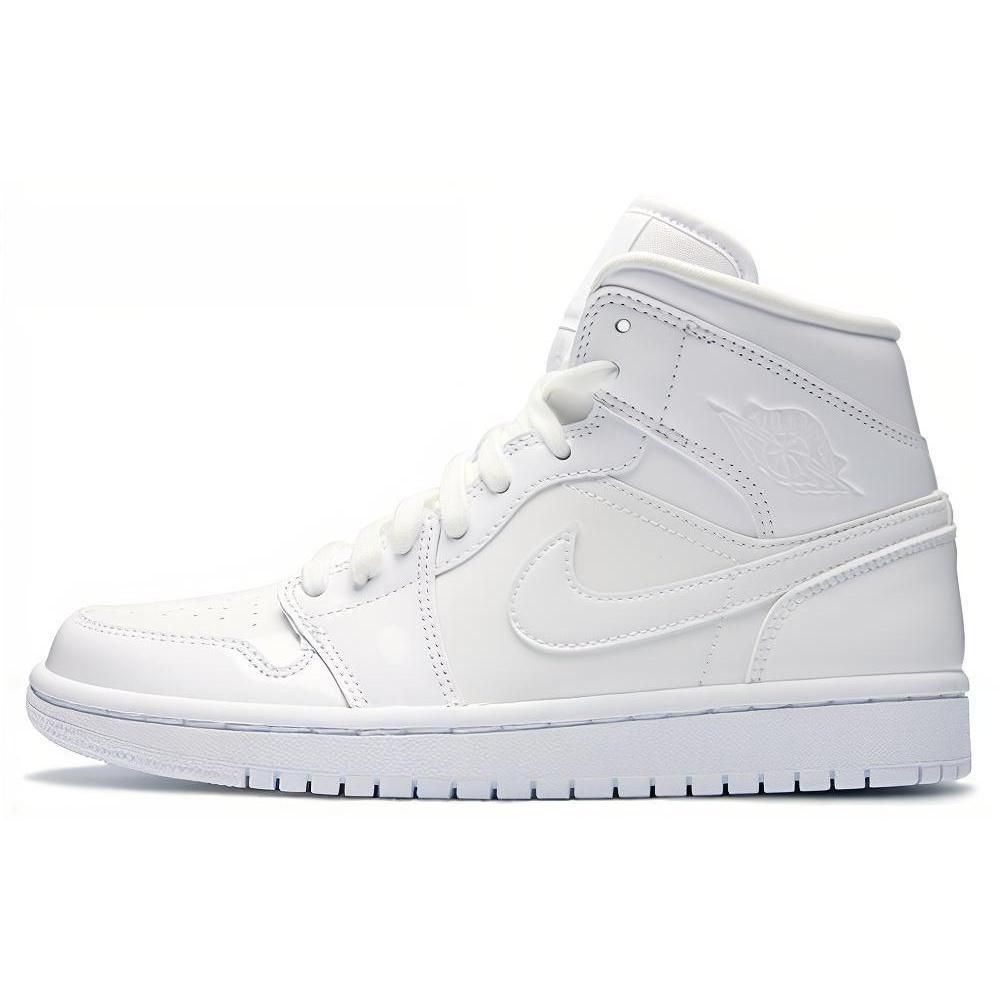 (WMNS) Air Jordan 1 Mid Patent Triple White Women s BQ6472-111 EU 37.5