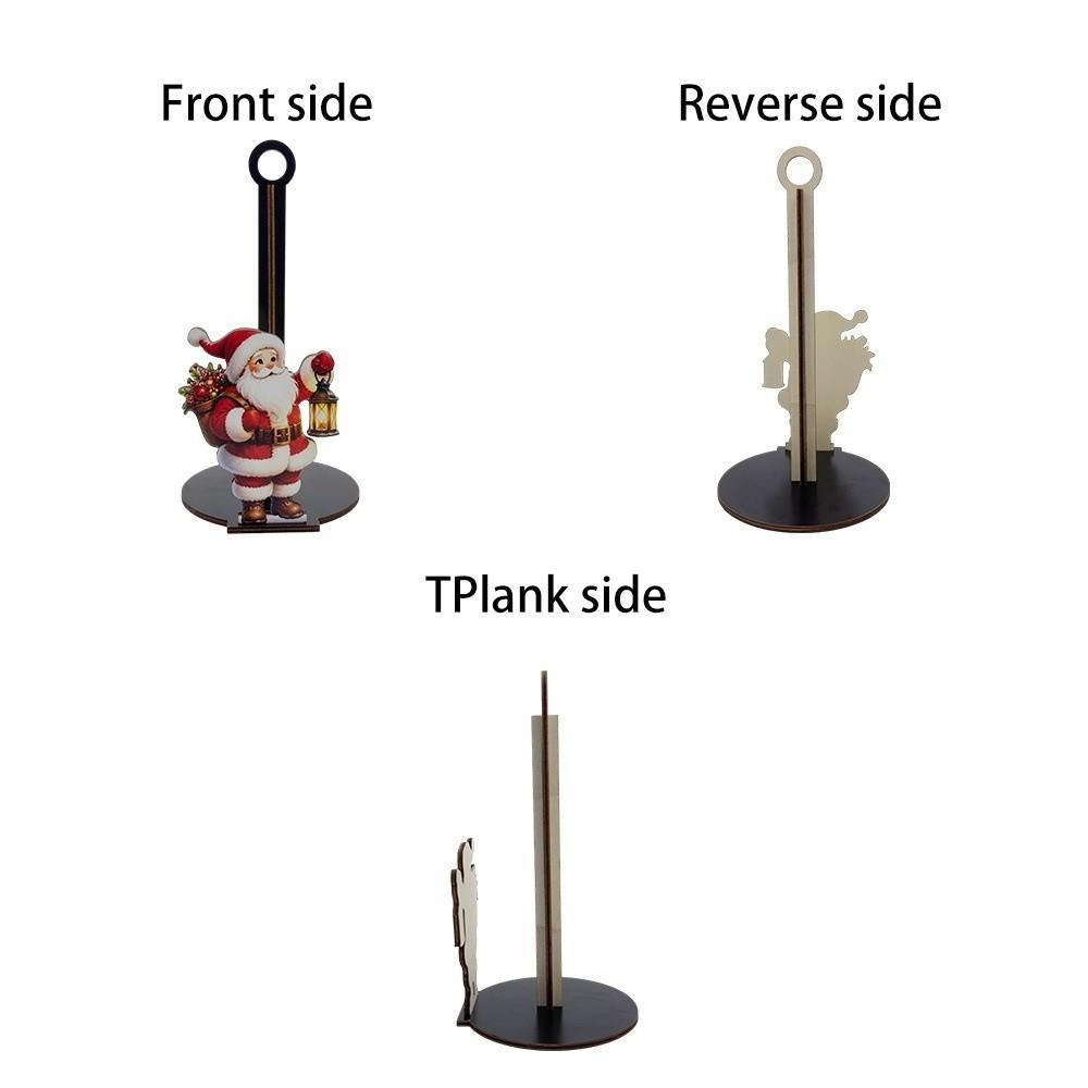 2D Flat Roll Paper Towel Holder Wooden Vertical Napkins Rack Paper Towel Holder  Christmas Gifts