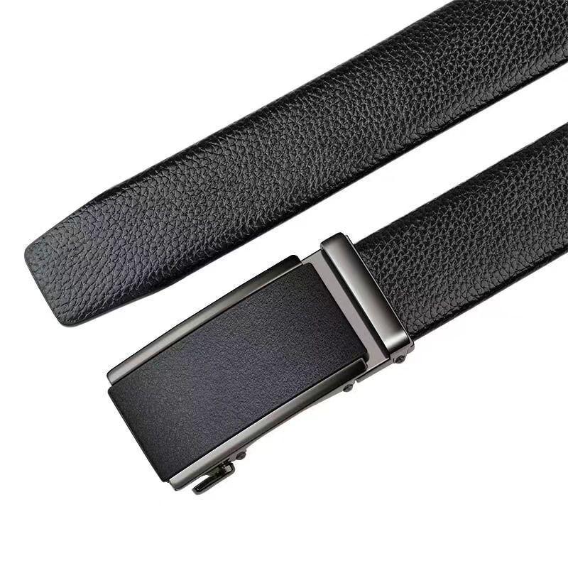 Men's Belt New Cowhide High End Automatic Buckle Genuine Leather Pants Belt Middle Aged and Young Fashion Jeans Belt