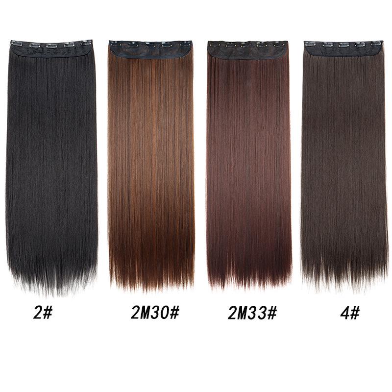Seamless One-Piece Long Straight Hair Extension, 5-Clip, Ancient Costume Hanfu Style, Available in 60cm, 80cm, 100cm Lengths