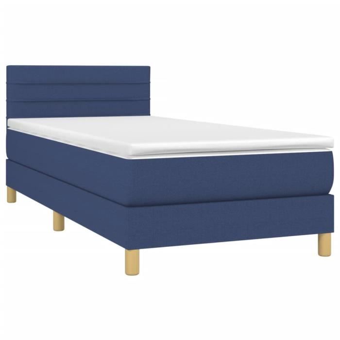 3140679 vidaXL Divan Bed with Mattress Blue 100x200 Cm Fabric