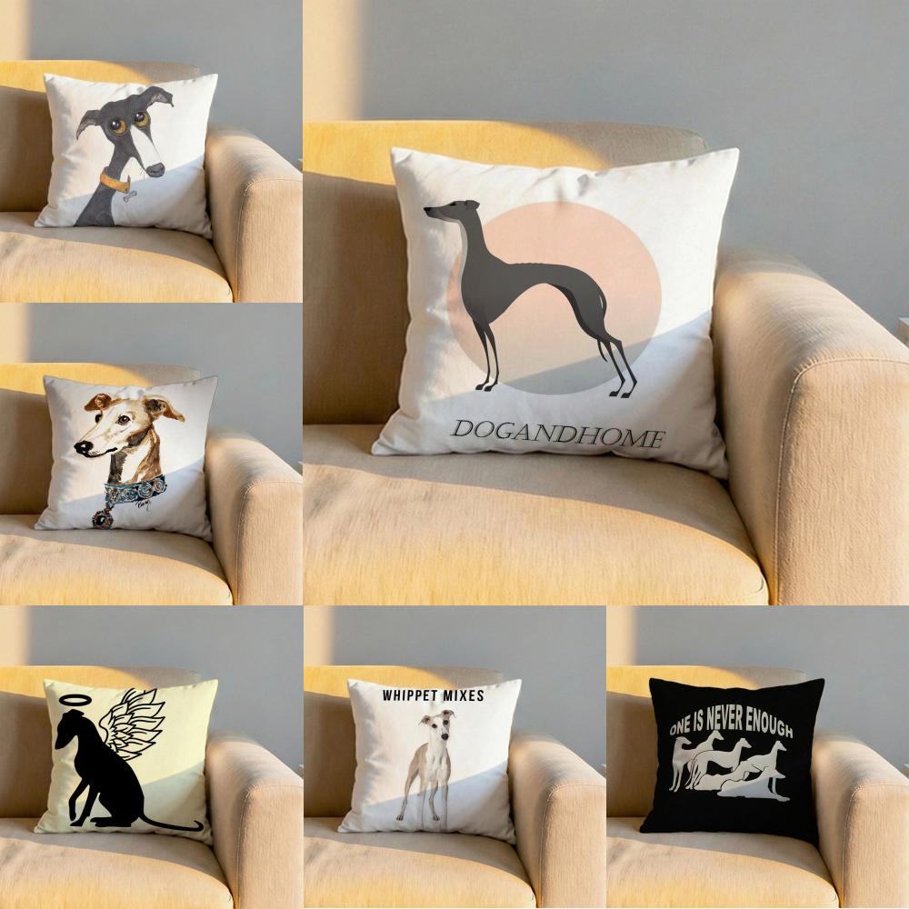 Derp Whippet Cute Cushion Cover Soft Reversible Durable Pillow Cover MultiScene Use for Home Car Daily Comfort