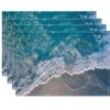 Aerial Ocean Wave Placemats With Realistic Sea Foam And Sand Print For Coastal Beach House Dining Table Decor Washable