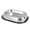 Stainless Steel Dog Food Dish Metal Food and Water Cat Bowl Anti Slip Dish Plate for Daily Pet Feeding
