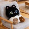 Genuine Snot Bear Black Cat Plush Hugging Pillow - Cute Lumbar Support Doll