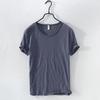 Retro Raw Edge T-Shirt für Herren, leichtes, atmungsaktives Slim-Fit-T-Shirt mit Rundhalsausschnitt, lässiges Basic-Oberteil