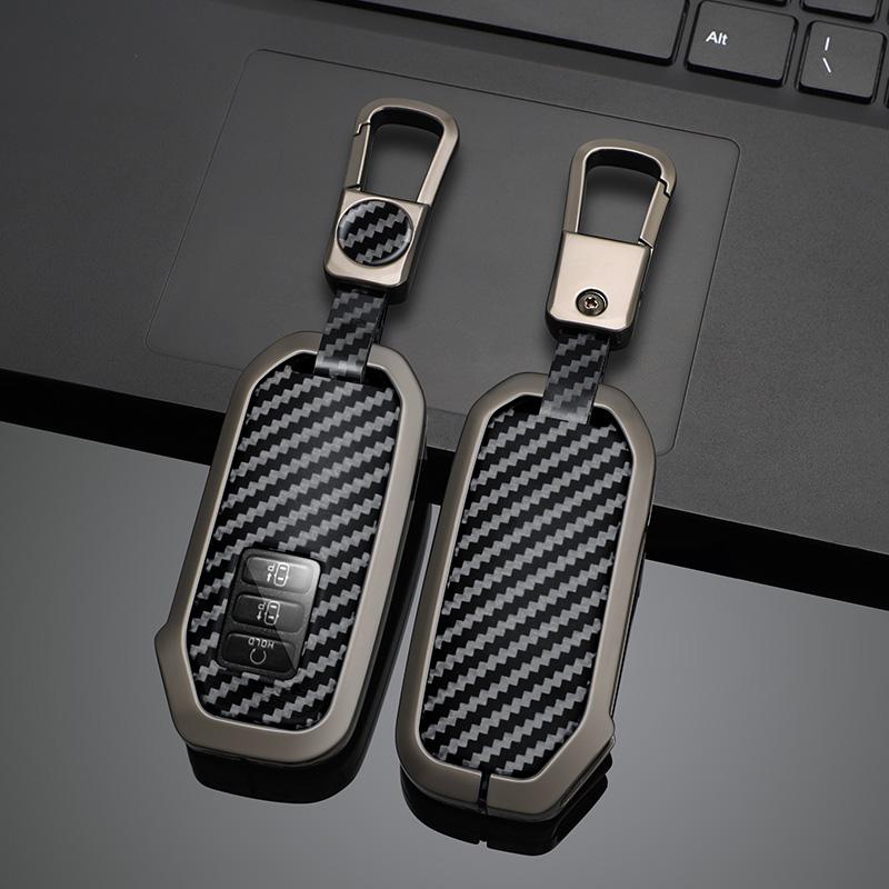 7 Buttons Zinc Alloy + Leather Car Key Case Cover for Kia 2025 Sportage 2025 Niro Hybrid 2025 Sorento MQ4 2025 EV6 GT-Line K8 V6