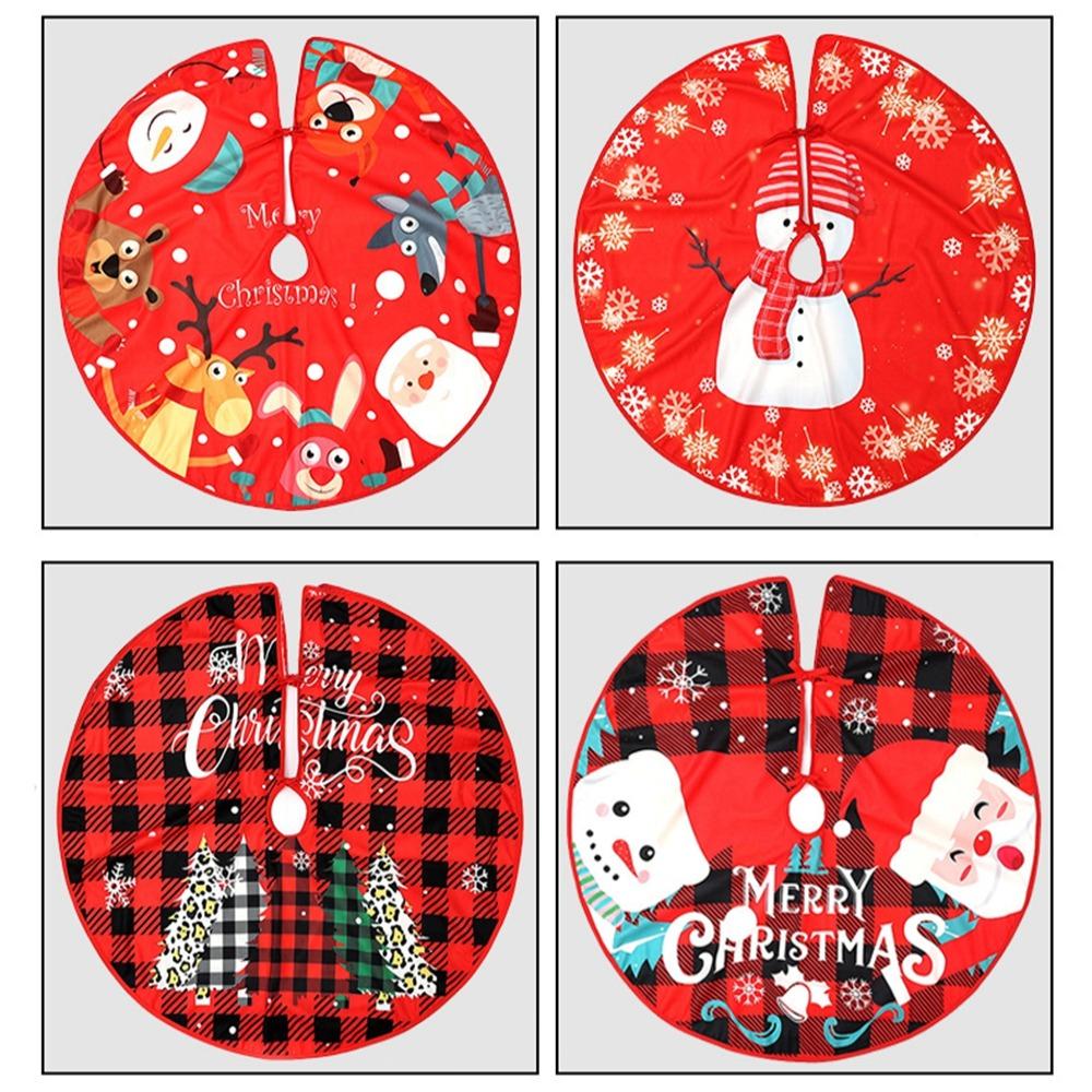 Party Decor Christmas Tree Skirt Merry Christmas Happy New Year Outdoor Blanket Snowman Santa Elk Home Supplies Xmas Floor Cover