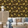 Wallpaper Golden Hibiscus Ochre and Gold, Ochre Background 50x1000