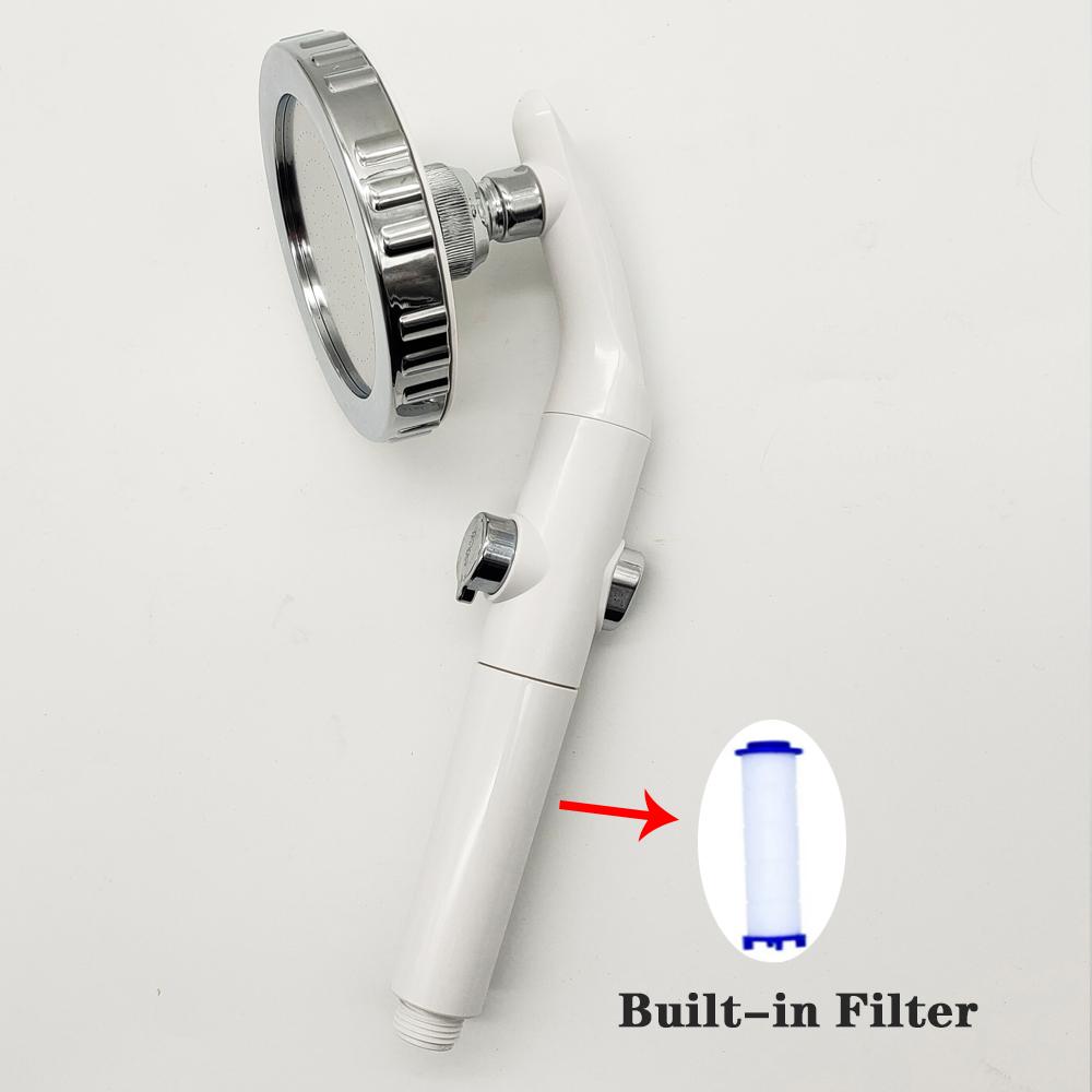 Big Panel High Pressure Large Flow Shower Head With Stop Water Button Silver Massage Abs Spray Nozzle Rainfall Bathroom Shower