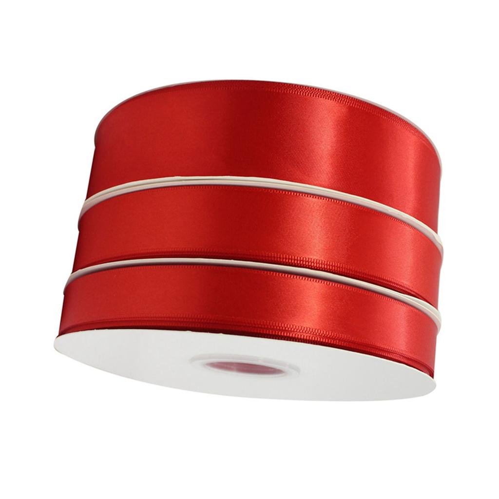 Gift Wrapping Ribbon 99.5yd Length 1.0in Width Flexible Polyester Red Satin Ribbon for Decoration DIY Craft