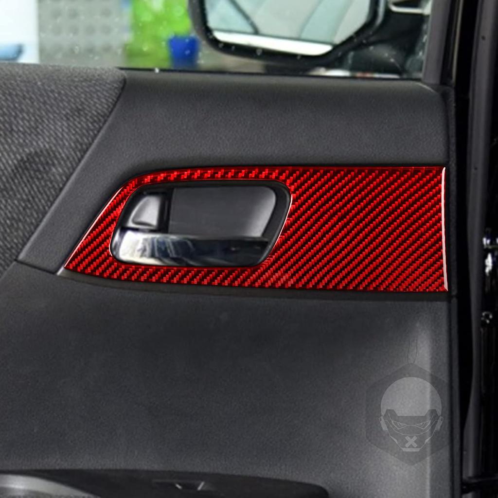 for Honda Accord 9th Gen 2013-2017 Accessories Door Handle Red | Real Carbon Fiber, for Honda Accord 9th Gen 2013 2014 2015 2016 2017, Interior Trim
