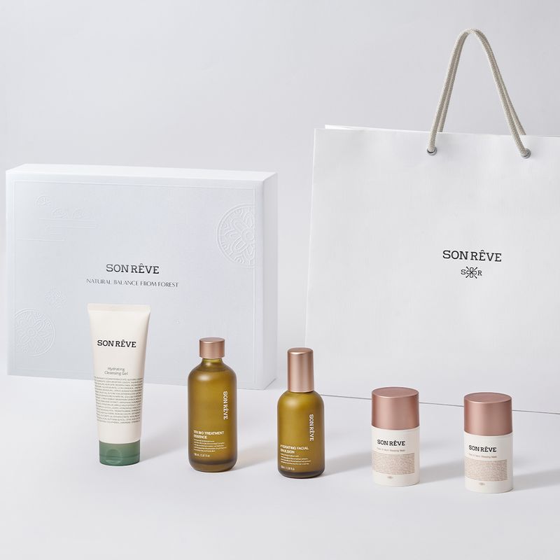 5-Piece Face Skincare Gift Set (Cleansing Gel + Tribio + Emulsion + 2 Sleeping Masks)