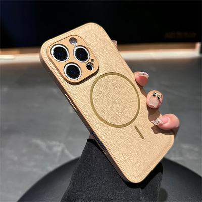 PU Leather Camera Protection Magnetic Cases For iPhone 16 15 14 13 12 Pro Max Plus For Magsafe Wireless Charging Cover Bumper