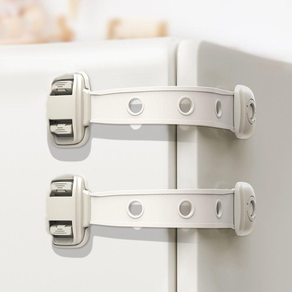 Dual Button Child Safety Lock Plastic Locker Buckle Toilet Lock  Home Security Protection