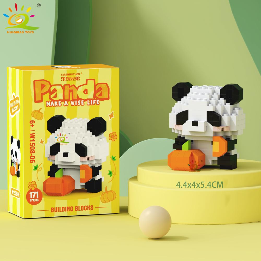 Mini Niedlicher Panda Mikrobausteine 3D Diamantmodell Tiersteine DIY Stadtbausteine für Kinder Kindergeschenk