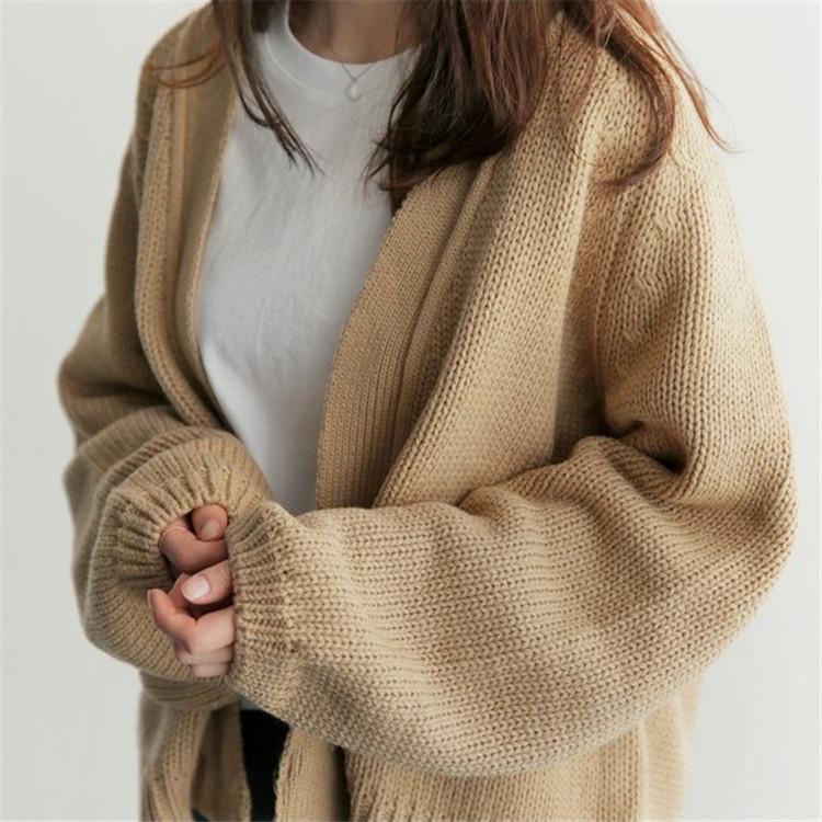 Women's Knitted Cardigan Loose Short Knit Sweater Cardigan Sweater Jacket