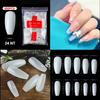 500PCS Natural Transparent Ballerina Almond  Round End Full/Half Ballet Coffin French False Nail Tips Fake Toenail Tip Manicure