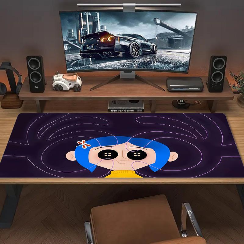 Coraline Print Cushion Non-slip Laptop Tablet Big Mousepad XXL Mat Mini PC Playmat With Lock edge