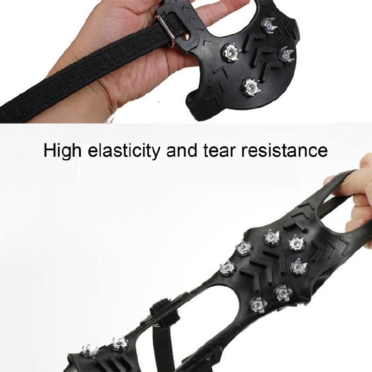 2lots Secure Foot Tractions Crampons Ice Grippers Shoe Spikes Winter Ice Claws for Hiking Walking Climbing Fishing
