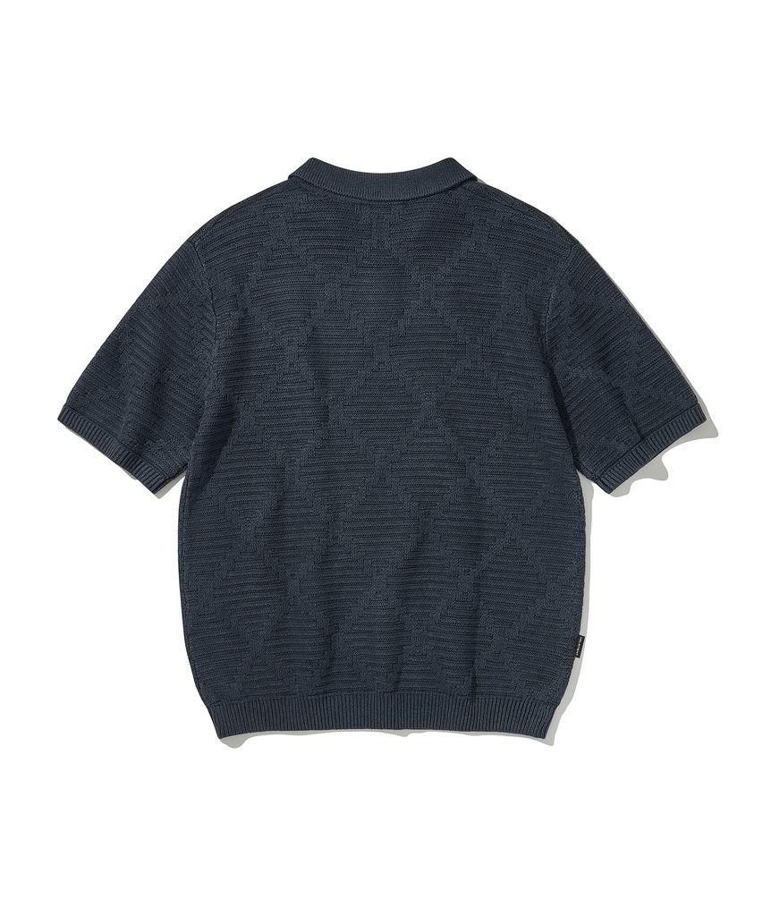 HELEMENT May Cable Short Sleeve Knit (Navy)