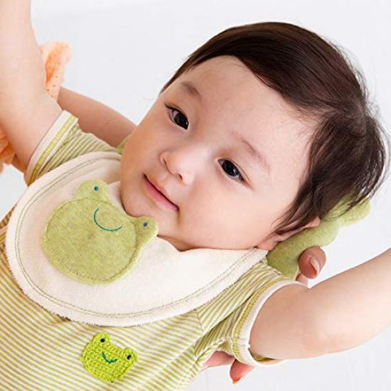 Pompkins BABY Organic Cotton Mini Made In Japan Y-1357 100% [Frog Series] Bib,