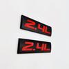 2x Black&Red Metal 2.4L Car Emblem 2.4 Bagde 3D Fender Sticker Sport Turbo Decal
