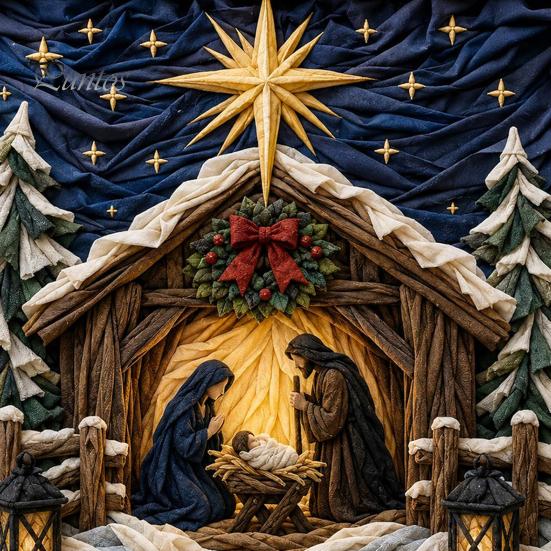 Fabric Poke Art Kit 3D Christian for Adults, Faith Inspired Religious Birthday Gift Ideas Craft Kit, DIY Christmas Wall Handmade Holiday Decor