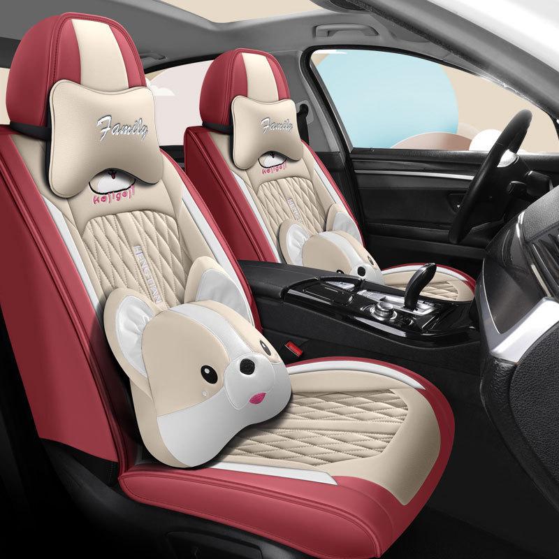 EC7 Boyue GL Emgrand GS Vision X6 SUV Cartoon Leather Seat Cover for Five-Seat Cars