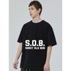 Black T Shirt with Sob Sweet Old Bob Print for Casual Wear