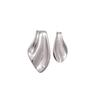 Design Sense Metal Fish Tail Asymmetric Stud Earrings for Women Minimalist Silver Color Glossy Fashion Earrings Chic Jewelry