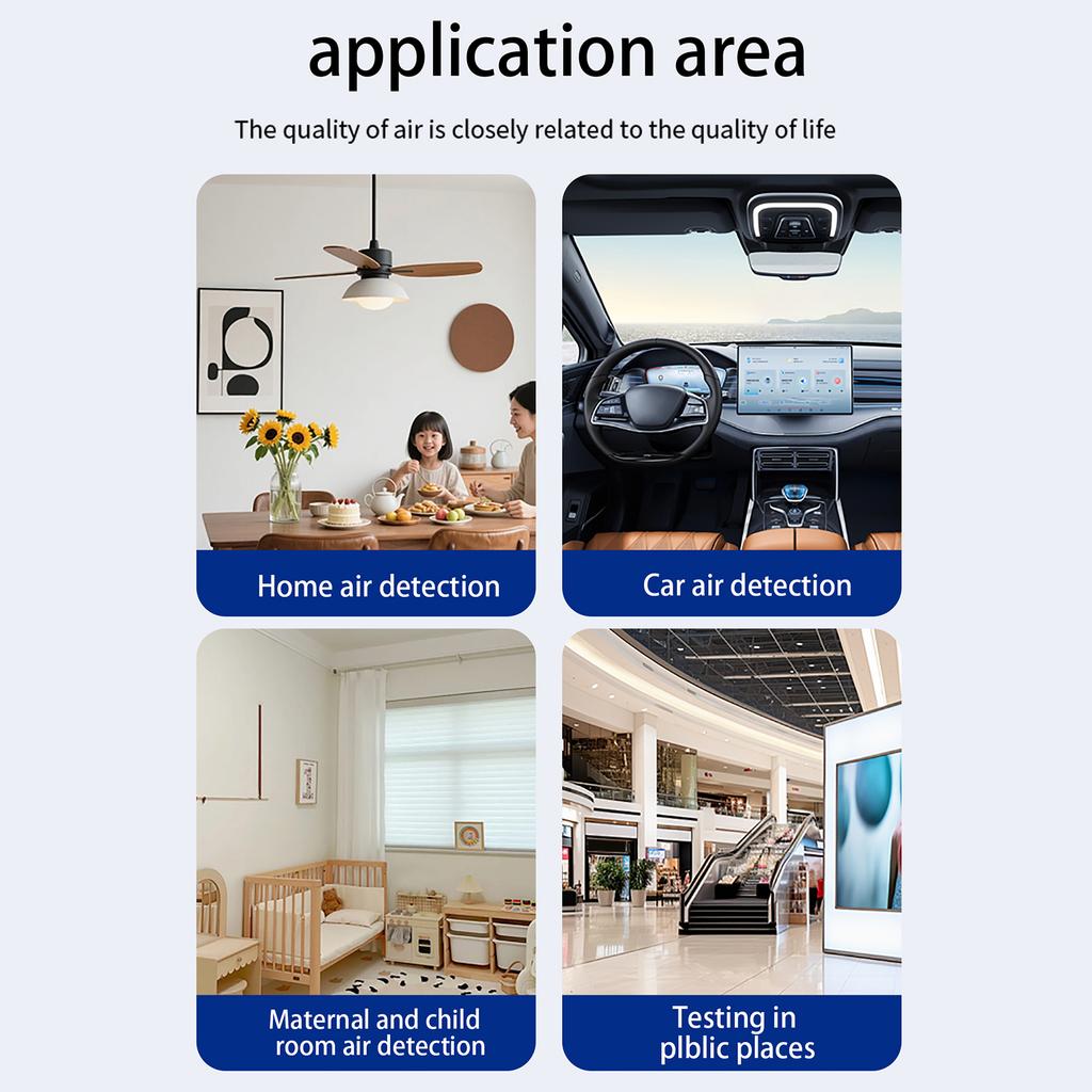 Luftqualitätsmonitor 10IN1 Innenraumtemperatur- und Luftfeuchtigkeitsdetektor Multifunktionstester Sensortechnologie CO2 CO