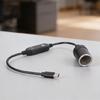 Portable USB C To 12V Car Socket Converter with Adjustable 5V 9V 12V Output Plastic Texture for Electronic Devices