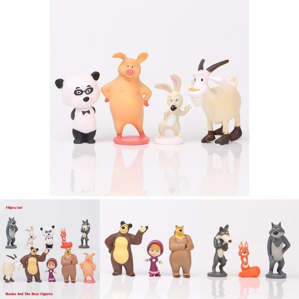Adorabile Set di Action Figure di Masha e Orso Perfetto per Decorare Torte e Divertimento