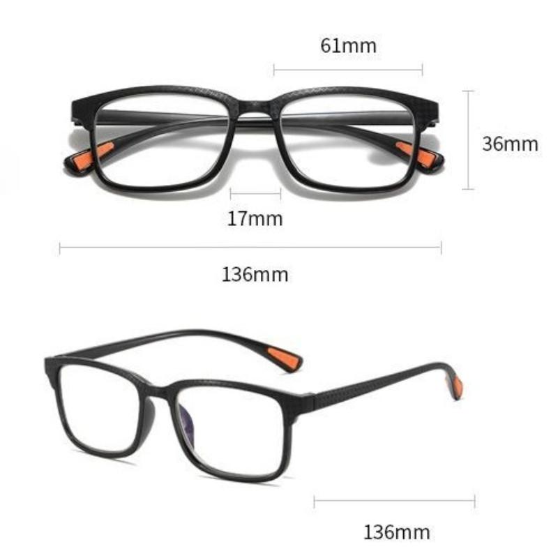 Men's Square Frame Myopia Glasses Ultralight Eye Protection Anti-Blue Light Eyeglasses Finished Minus Sight Eyewear -1.0 TO -4.0