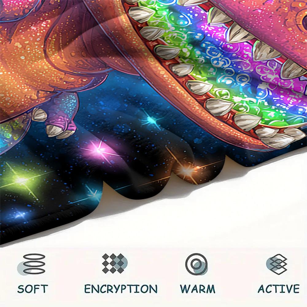 Dinosaur Print Flannel Blanket, High Quality Comfortable for All Seasons, Home Decor, Warmth and Comfort, Perfect for Christmas Gifts